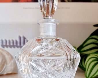 Vintage clear cut Bleikristall glass perfume bottle.