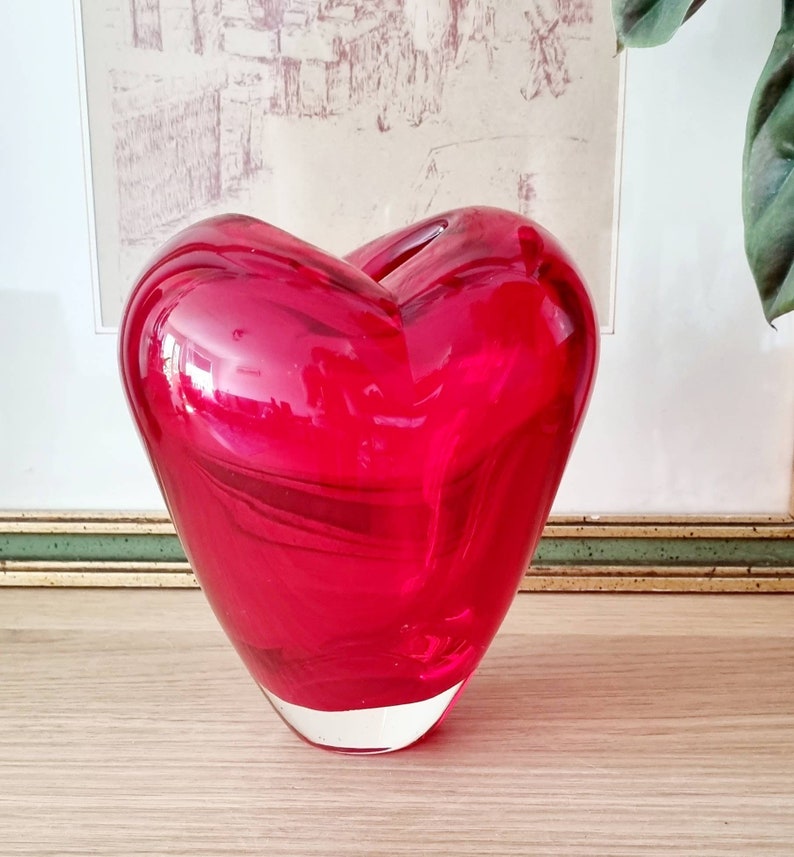 Murano Glass Salviati Heart Vase by Maria Christina Hamel. Etsy
