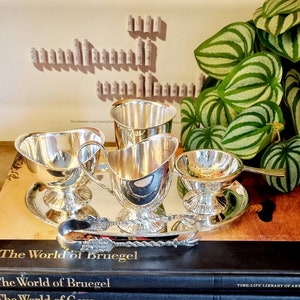 Douwe Egberts silver plated cream and sugar set.