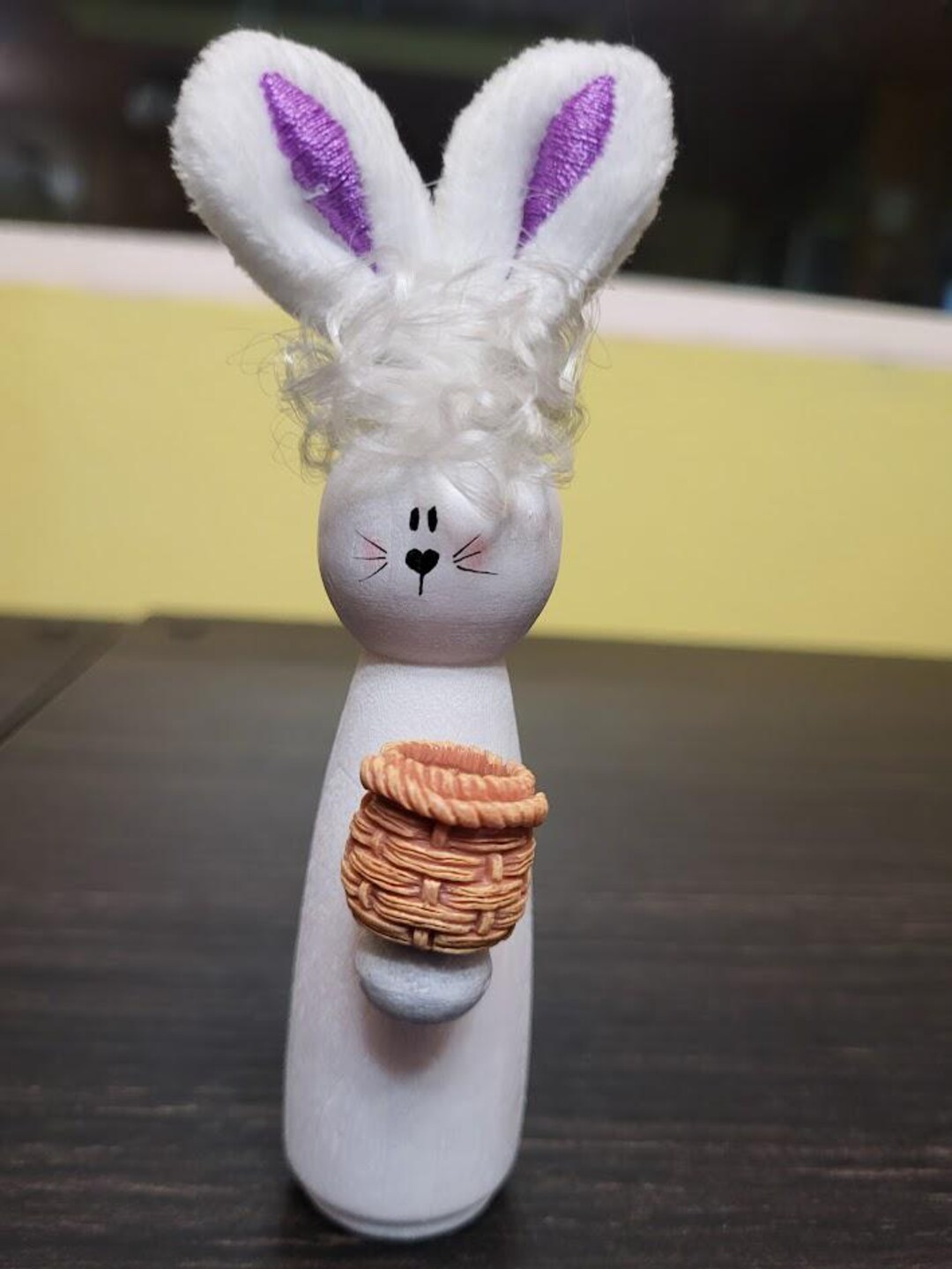 Peg Legged Rabbit Peg Doll Easter Bunny Collectible Wooden Doll Celebrate Hand Painted - Etsy