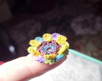 Miniature Micro Crocheted Dollhouse Table Covering Doily