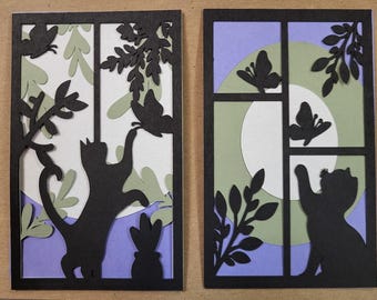 Black Cat Frameable Die cut Art