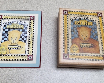 Vintage Deb Mumm Art Rubber Stamp with Finished Sample