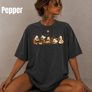 Bookish Fall T-Shirt, Cozy Reading Season Tee, Pumpkin Spice Latte Gift, Autumn Book Lover Apparel, Ghost Reader Top, Bibliophile Present