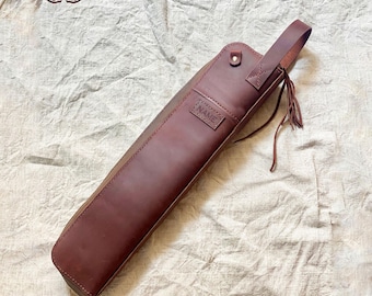   Leder-Schlagzeug-Tasche - Handgefertigte Trommelstock-Hülle, Pull-Up-Leder-Schlagstock-Halter, personalisiertes Geschenk für Drummer, Trommel-Hängestocktasche