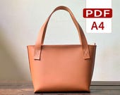 Large Leather Tote Bag Pattern PDF – DIY Leathercraft Template, Spacious Everyday Carry Bag, A4 Printable