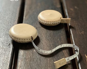 Minimalistisches Leder-Maßband, natürliche Hülle, Taschen-Näh-Werkzeug