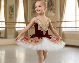 Tutú de bailarina de encaje rojo, falda personalizada hecha a mano, tela de primera calidad, ideal para fiestas de cumpleaños y fotos.