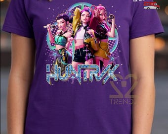 Huntrix Birthday Shirt, Personalized Kpop Demon Hunter Birthday Tshirt, Back to School, Gift, Birthday Gift for Kids