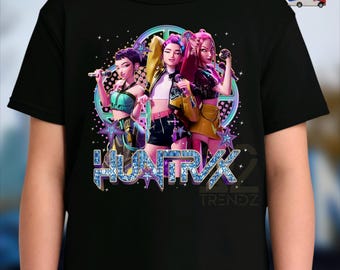 Huntrix Birthday Shirt, Personalized Kpop Demon Hunter Birthday Tshirt, Back to School, Gift, Birthday Gift for Kids