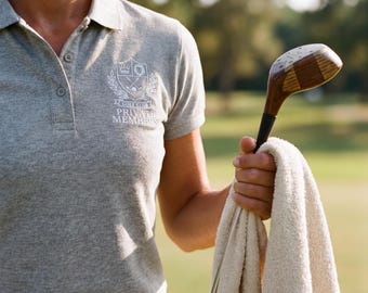 Embroidered Golf Polo Shirt, Private Members Polo, Preppy Country Club Shirt, Old Money Style, Classic Crest Polo