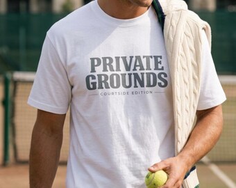 Oversized Boxy Tennis Tee, Preppy Country Club Shirt, Summer T-Shirt, Courtside Edition Graphic Tee, Gift For Him Her