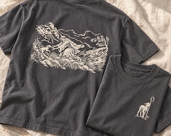 Christian T Shirt, Lost Sheep Faith Tee, Vintage Biblical Art Graphic, Good Shepherd Shirt, Religious Gift for Men and Women