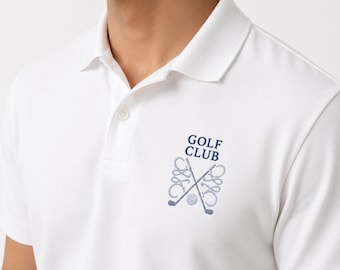 Embroidered Golf Club Polo Shirt, Quiet Luxury Golf Polo, Country Club Style Polo, Old Money Embroidery Shirt, Minimalist Golf Polo