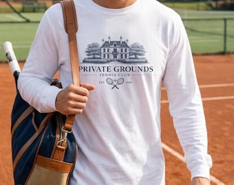 Private Tennis Club Shirt, Old Money Country Club Shirt, Vintage Estate Graphic Tee, Quiet Luxury Aesthetic Shirt, Gift for Him Her