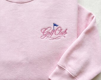 Embroidered Golf Club Polo Shirt, Pink Golf Shirt, Country Club Golf Gift, Preppy Golf Lover Shirt, Cute Golf Outfit