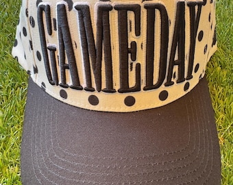Game day polka dot canvas hat