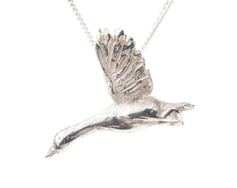 Silver Snow Goose Necklace