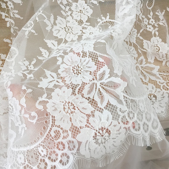 Lace Fabric Chic Cotton Geometric Embroidery Tulle Lace Fabric DIY Wedding  Dress