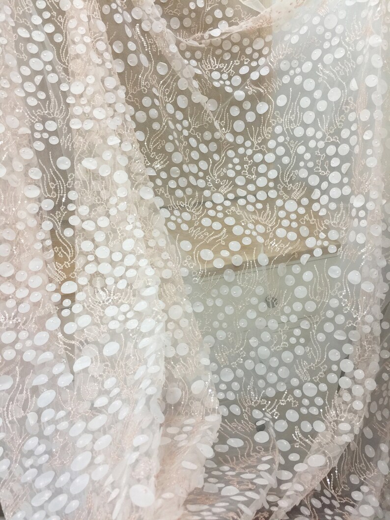 Exquisite 3D Laser Cut Chiffon Blossom Sequin Lace Fabric 3D Etsy