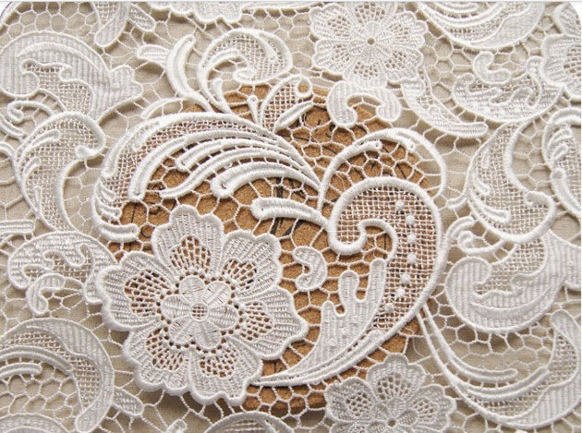 white wedding lace fabric