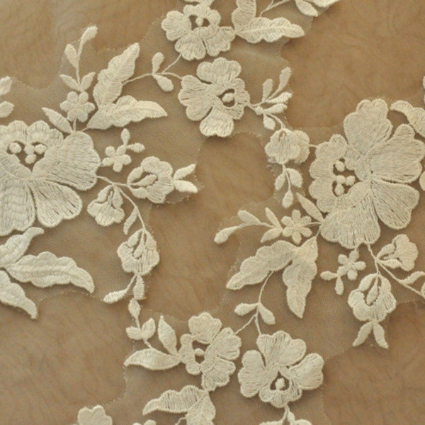 5 paires d’applique de dentelle de mariée ivoire, paire d’applique de Venise pour mariage, fleurs de cheveux de mariée, ceinture nuptiale