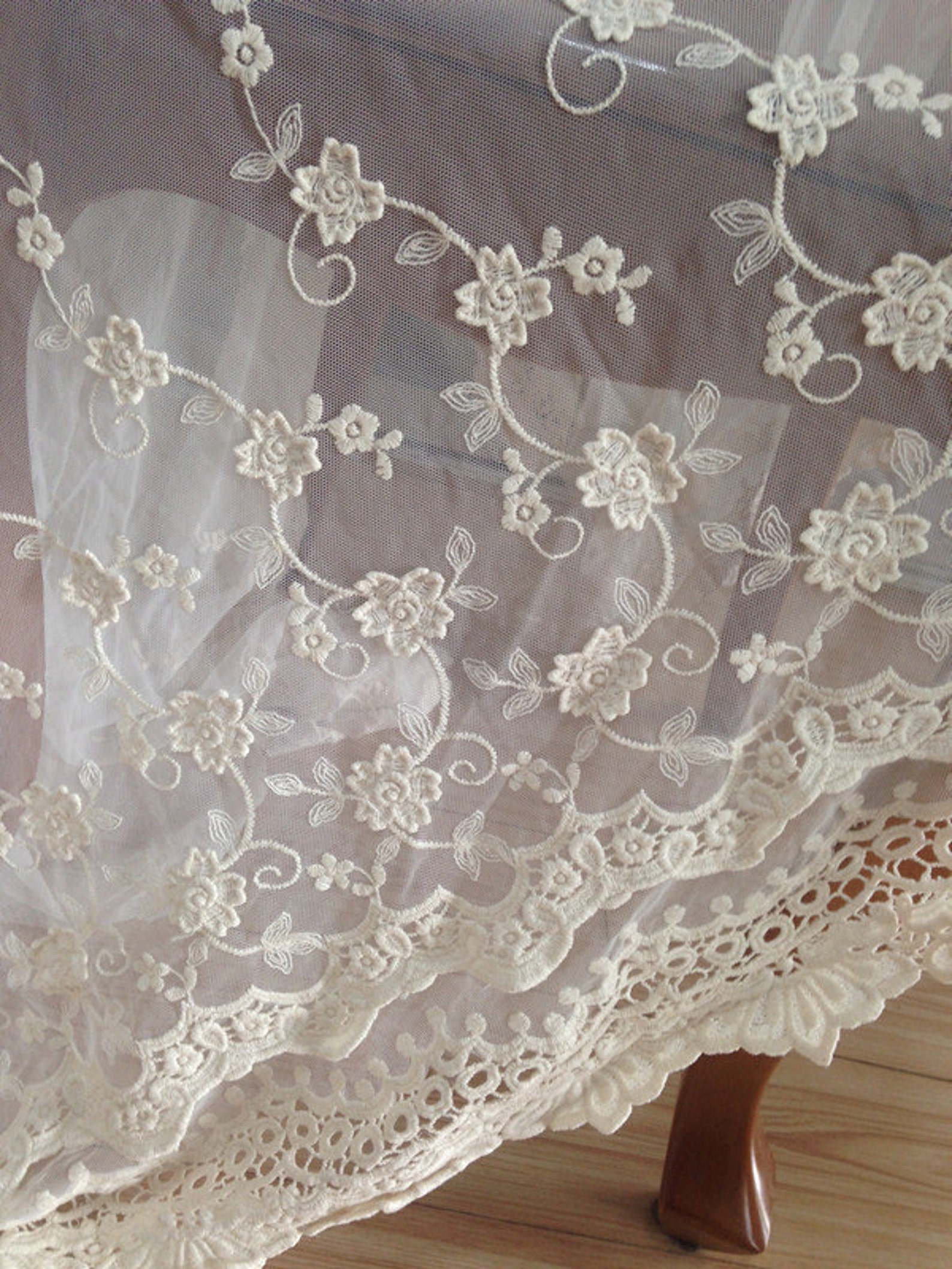Lace Fabric in Cream Crochet Lace Fabric cotton Lace Fabric - Etsy