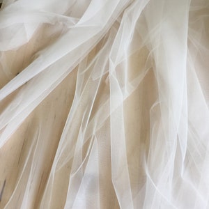 Off White Tulle Fabric, Soft Flowy Bridal Veil Gown Material