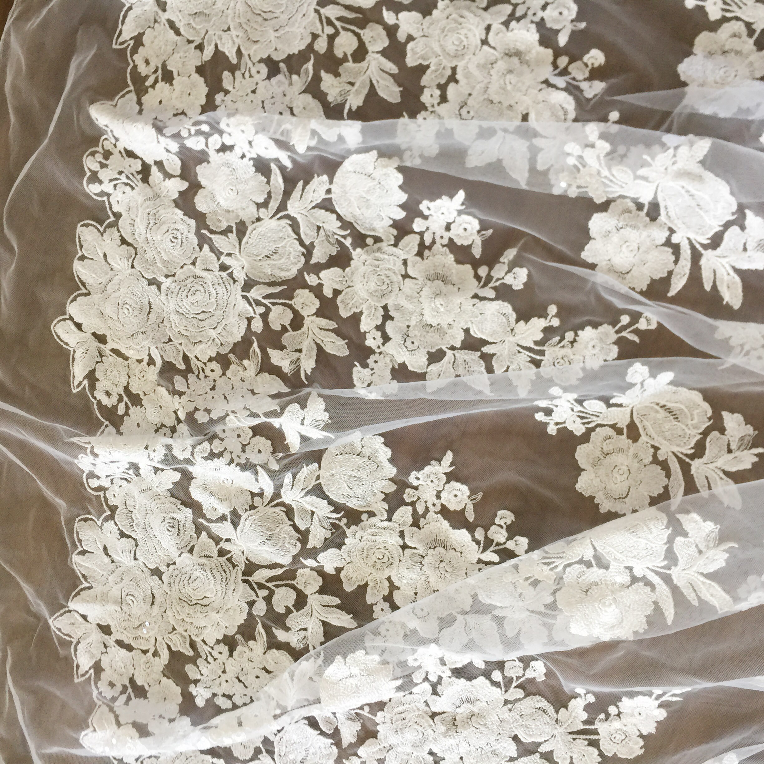 Exquisite Large Flower Rose Clear Sequin Fabric by Yard Etsy