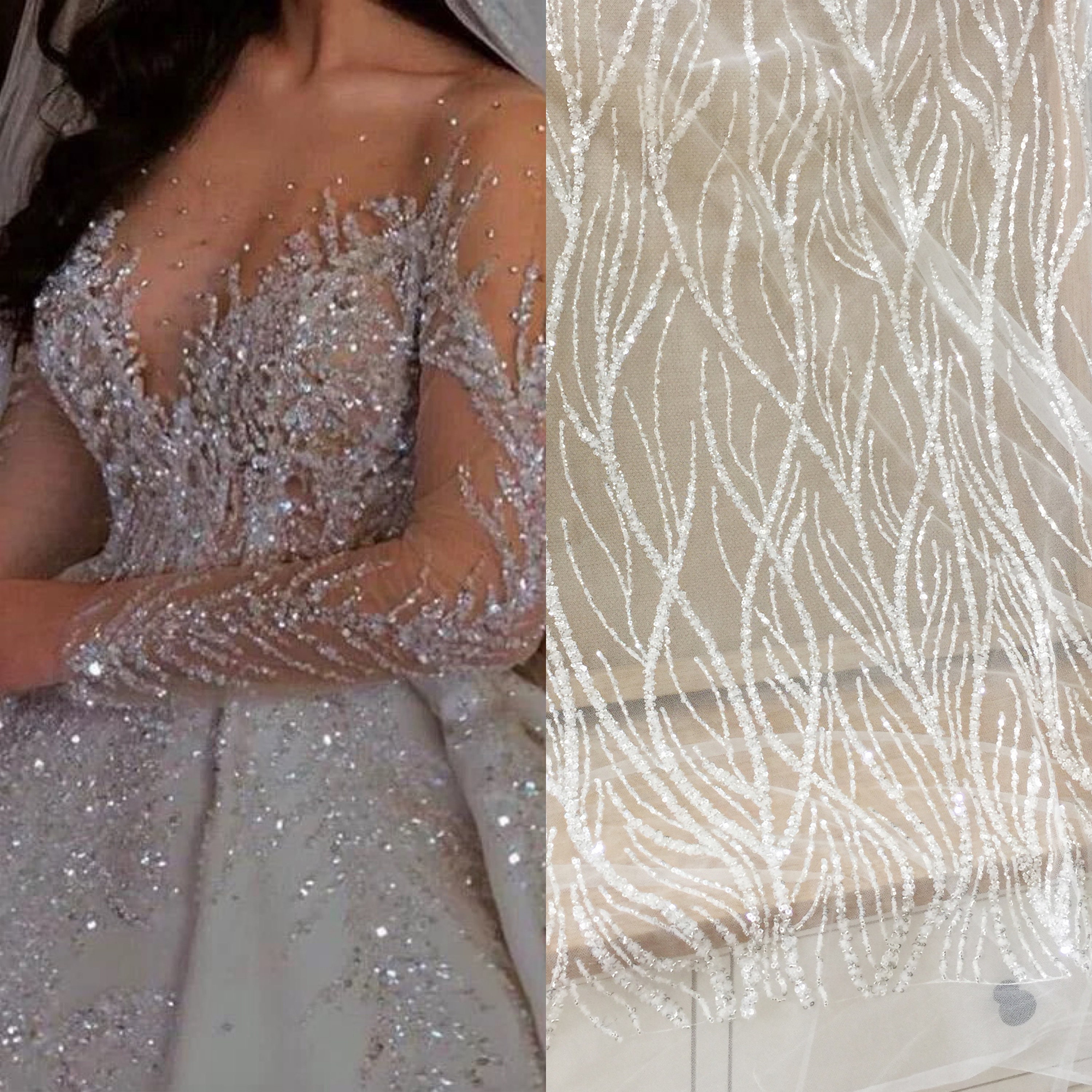 beaded fabric for wedding dresses
