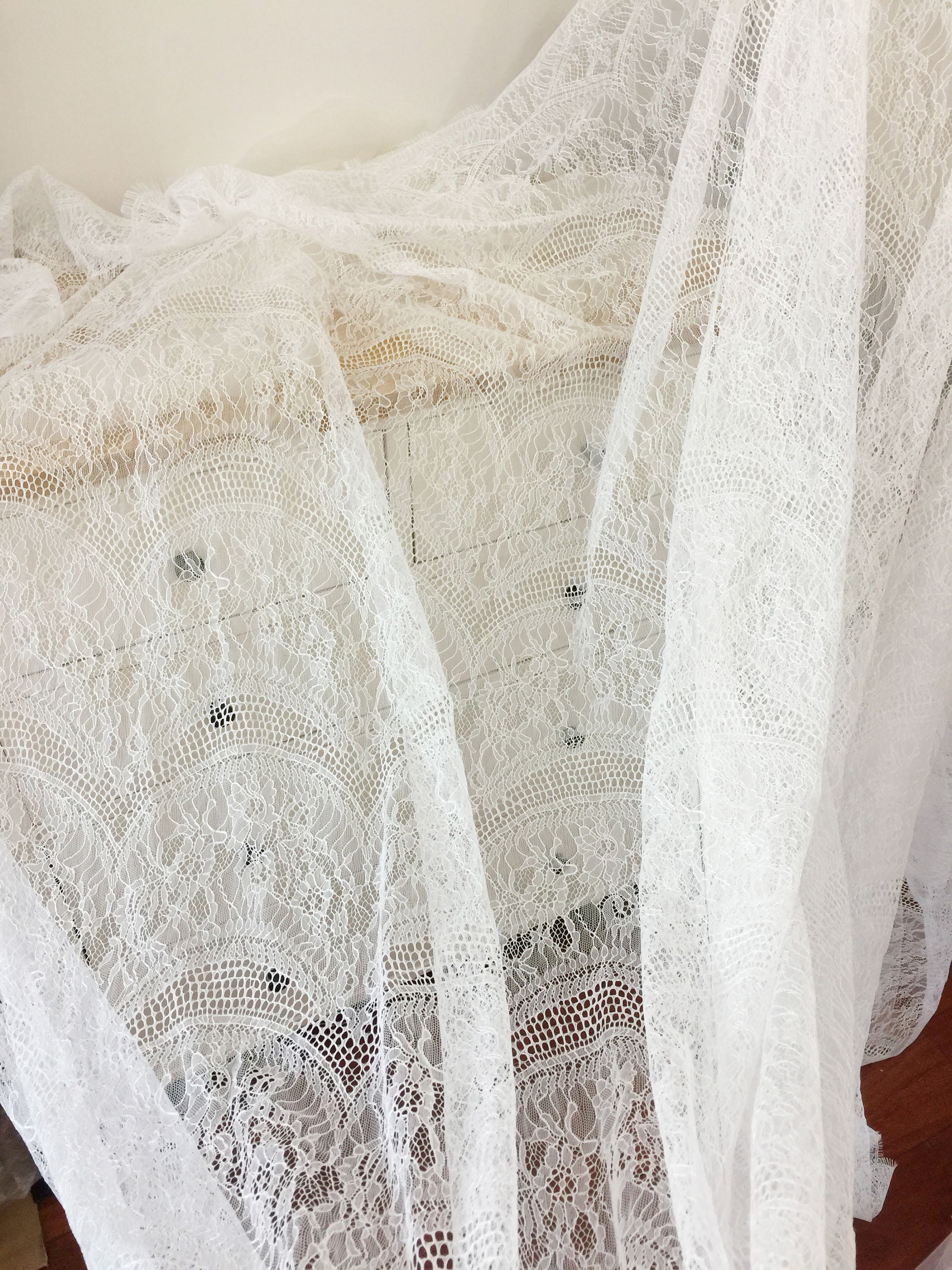 3 METER PIECE Bridal Chantilly Lace Fabric Lingerie Lace - Etsy