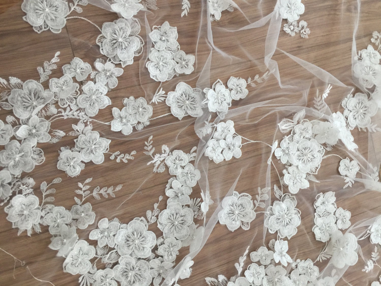 Ivory 3d Embroidered Lace Catriona