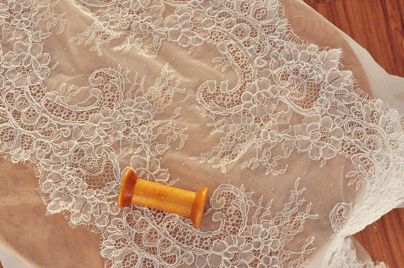 3 Meters French Eyelash Alencon Lace Victorian Style Wedding Lace Bridal Antique Style Lace Trim