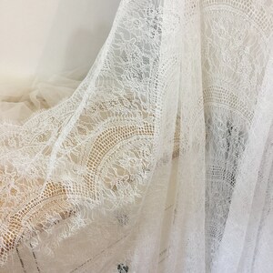 3 METER Bridal Chantilly Lace Fabric, Lingerie Lace, Eyelash Wedding ...