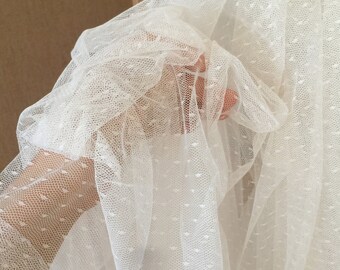 Tela de encaje de tul suave con lunares suizos color champán de 5 yardas para vestido de muñeca, fiesta de graduación, vestido de niña de las flores, confección de vestido de novia