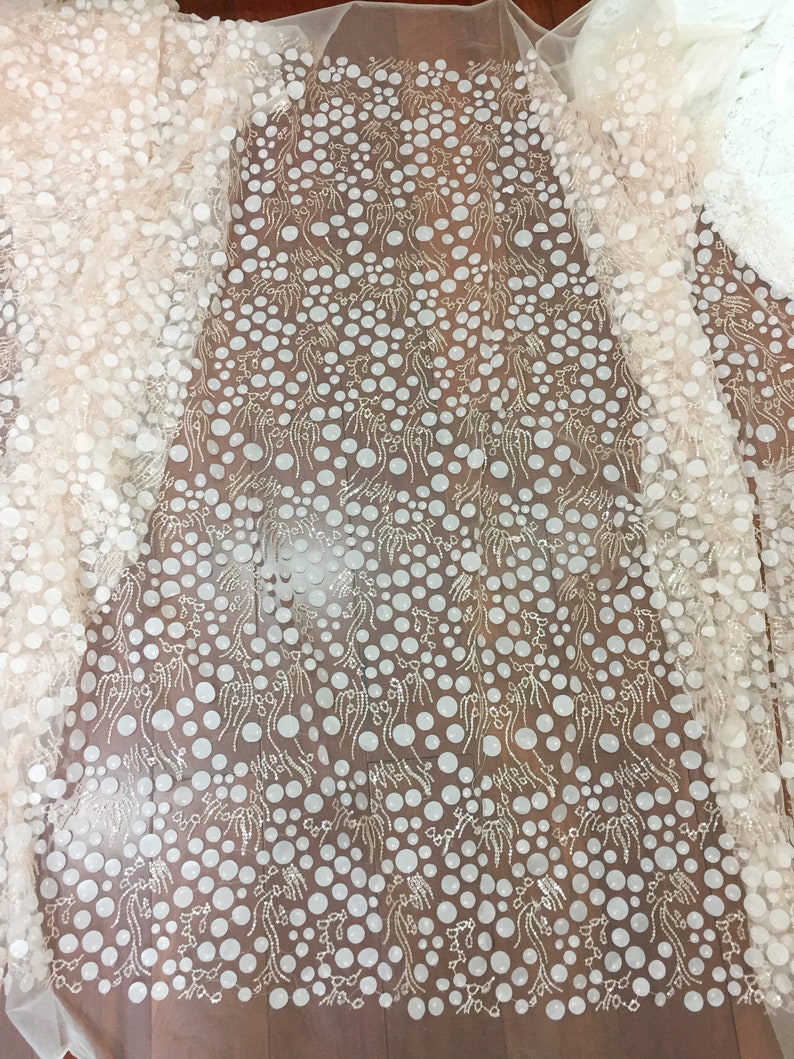 Exquisite 3D Laser Cut Chiffon Blossom Sequin Lace Fabric 3D Etsy