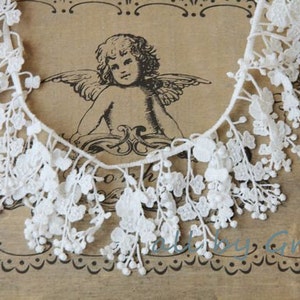 SALE Ivory Fabric Lace Trim Super Exquisite Teardrop Lace Wedding Bridal Bracelet Jewelry Design image 5
