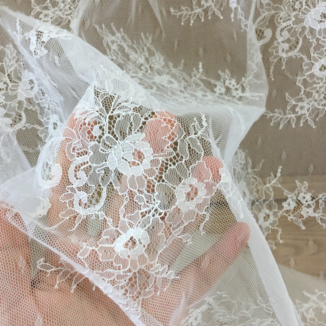 1 Yard off White Chantilly Lace Fabric by the Yard Soft Gauze - Etsy
