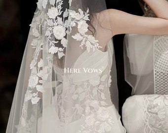 Top quality 3D  rosette bridal veil gown lace fabric by yard ,couture wedding dress fabric