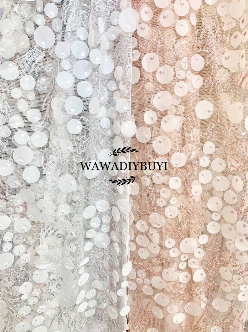 Exquisite 3D Laser Cut Chiffon Blossom Sequin Lace Fabric 3D Etsy