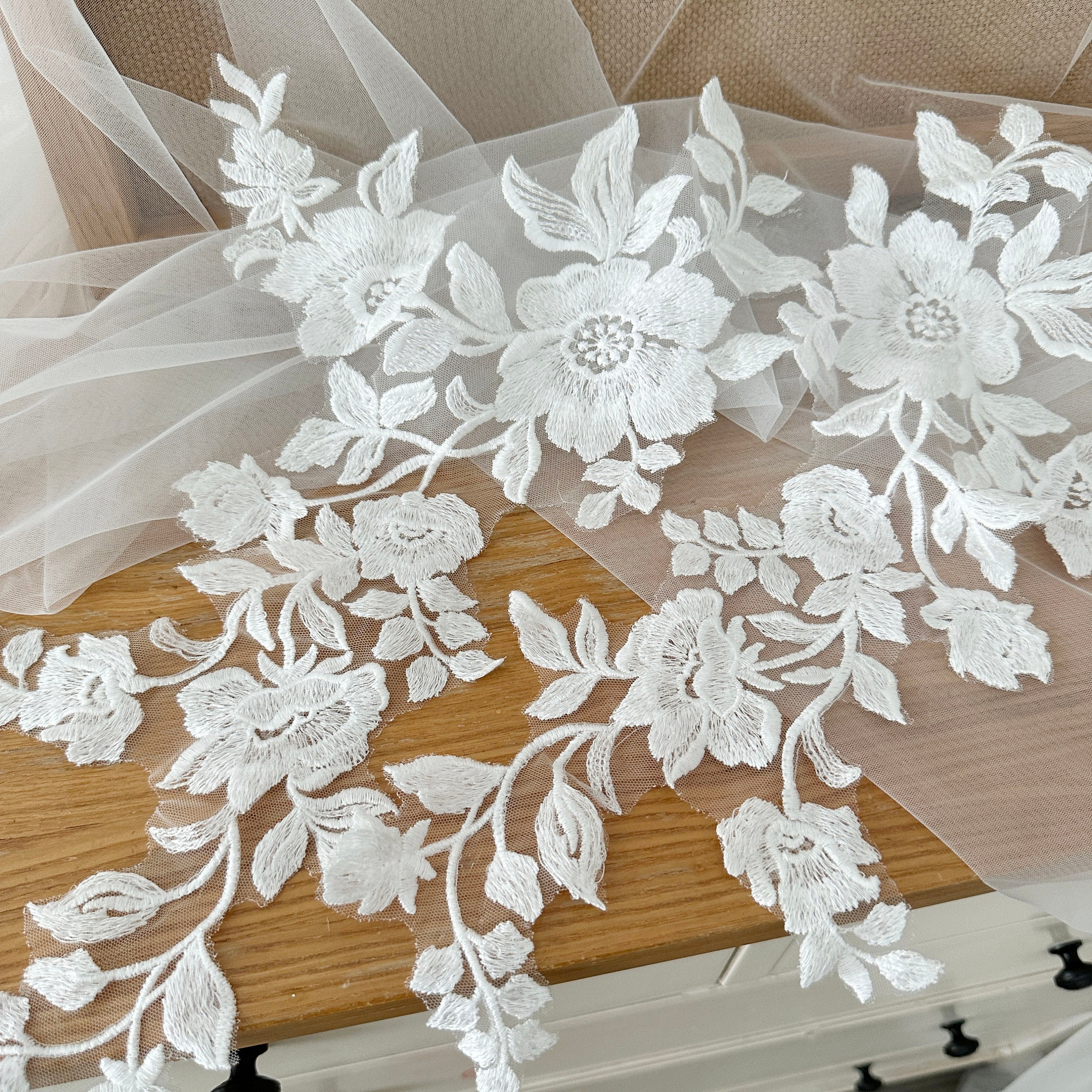 embroidered laces and patches for dresses Amazon.com: 1 Pair Fine Lace Fabric Patches Embroidered Trim Applique Decor Dress Decoration (White+Silver) : Arts, Crafts & Sewing