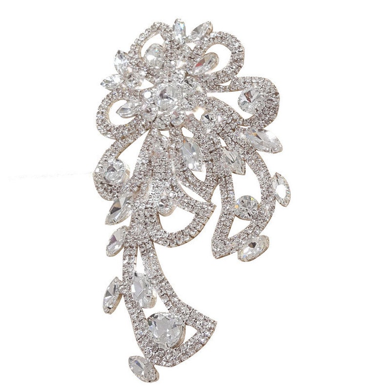 Wedding Belt Sash Birdal Boutique 1 pc Delicate Rhinestone Beaded Crystal Applique for Bridal Gown Accessories