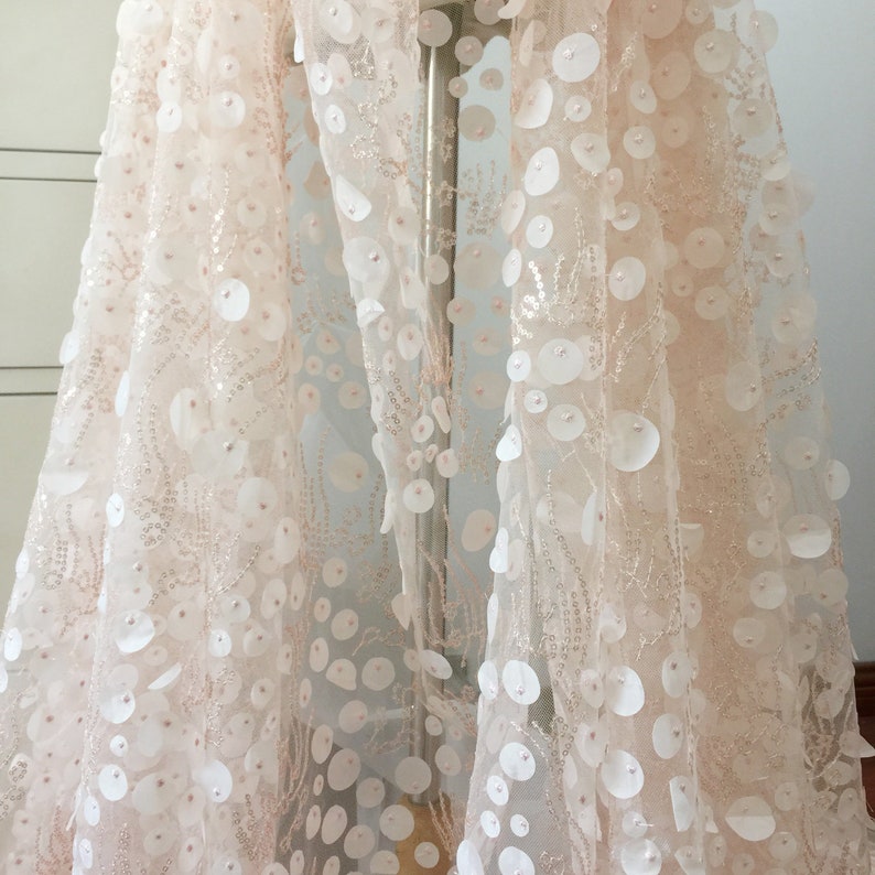 Exquisite 3D Laser Cut Chiffon Blossom Sequin Lace Fabric 3D Etsy