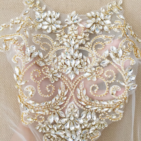 Rhinestone Crystal Beaded Bridal Applique, Wedding Sash  display picture 3