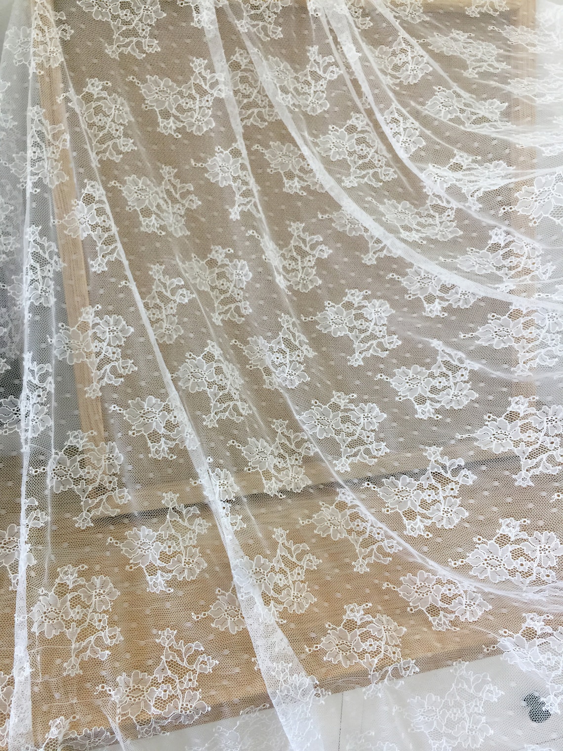 1 Yard Elegant Soft White Chantilly Lace Fabric by the Yard Etsy