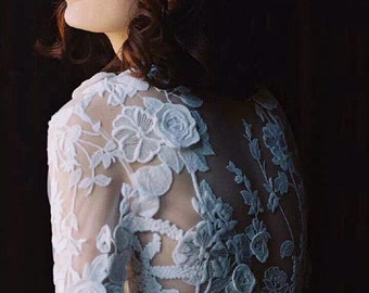 3D Venice Lace Applikation in Graceful Ivory für Schmuckdesign, Brautkleid, Hochzeitskleid, Trägerloses Kleid