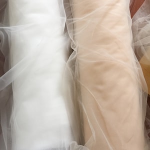 300cm Wide Off Whitw Soft Flowy FAT Quarter Tulle for Bridal Veils Gown, Garters, Embroidery, Costumes