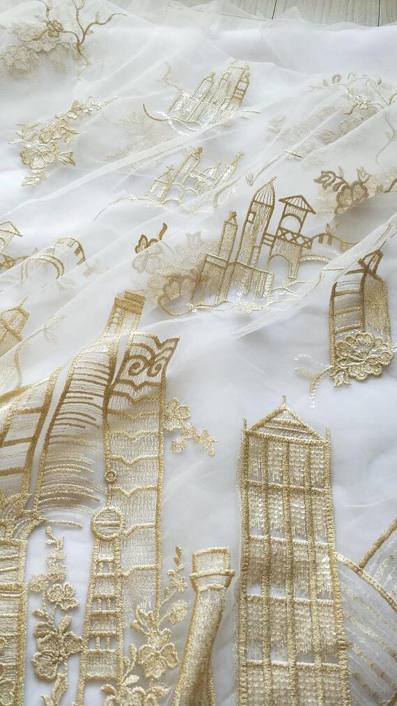 Sequind tissu de dentelle de broderie de fil motif d’or avec motif fil design vintage, haute couture robe de mariée dentelle tissu par yard e67eec Sequind tissu de dentelle de broderie de fil motif d’or avec motif fil design vintage, haute couture robe de mariée dentelle tissu par yard e67eec