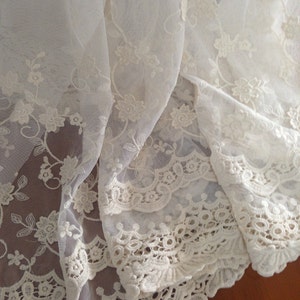 Lace Fabric in Cream, Crochet Lace Fabric ,cotton Lace Fabric, Soft ...