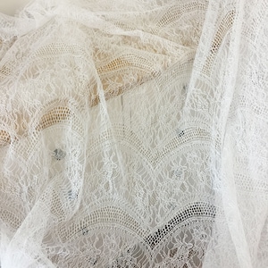 3 METERSTÜCK Braut Chantilly Spitze Stoff, Dessous Spitze, Wimpern Hochzeit Spitzenstoff, Brautspitze Stoff, Soft, Chantilly Blumen Spitze,